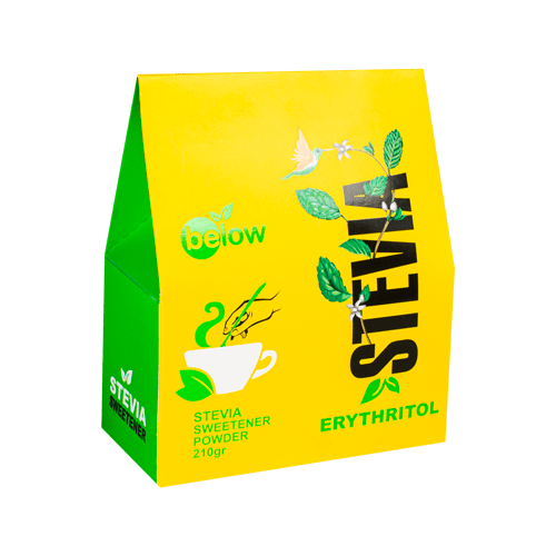پودر شیرین کننده نوشیدنی اریتریتول و استویا  210 گرمی بیلو   Below